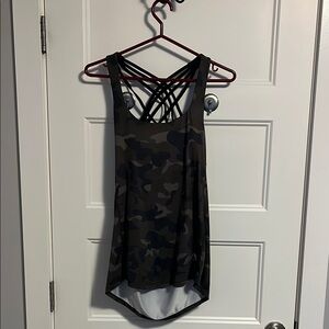 Camo Print Strappy Tank Top